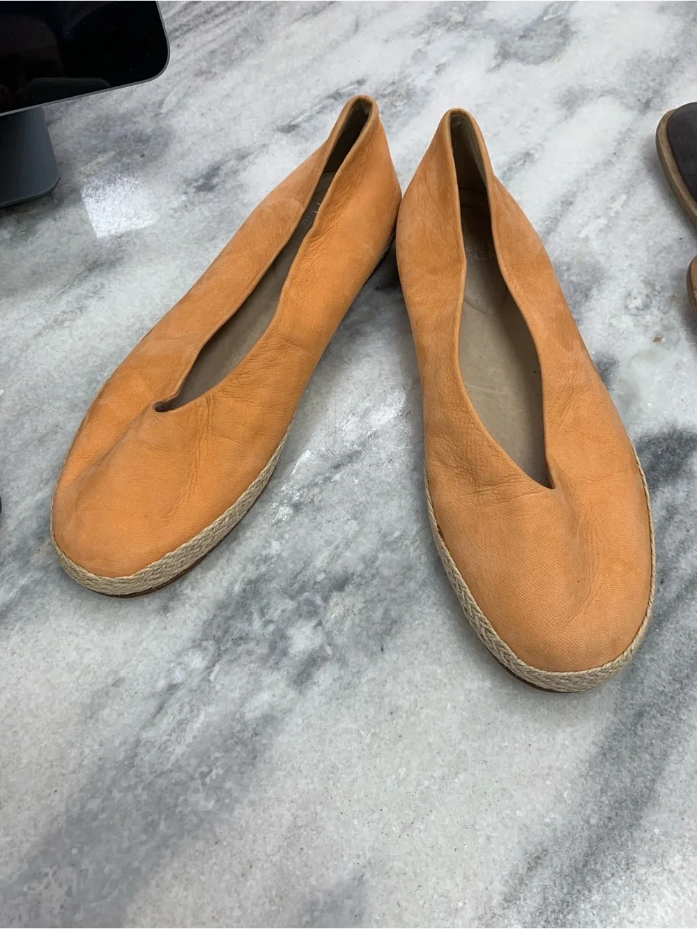 Eileen Fisher Coral Leather Espadrille Flats